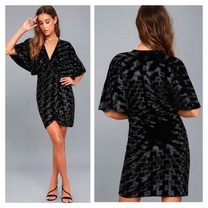Mesmerize on the Prize Black Velvet Wrap Dress